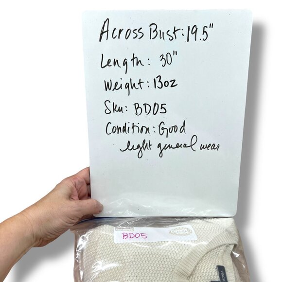 Vince Cream Lattice Knit Sweater Long Sleeve Casual Pullover Size XS - Picture 9 of 9